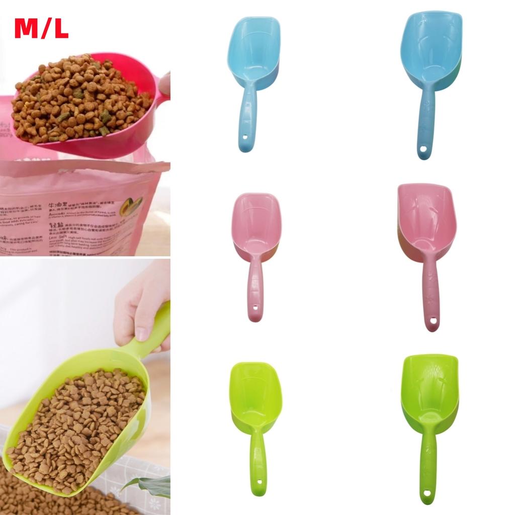1Pc M/L Thickened Pet Food Shovel Dual Purpose Water and Food Spoon Cats Dogs Colored Plastic Dishes Spade Pet Supplies 3 Colors