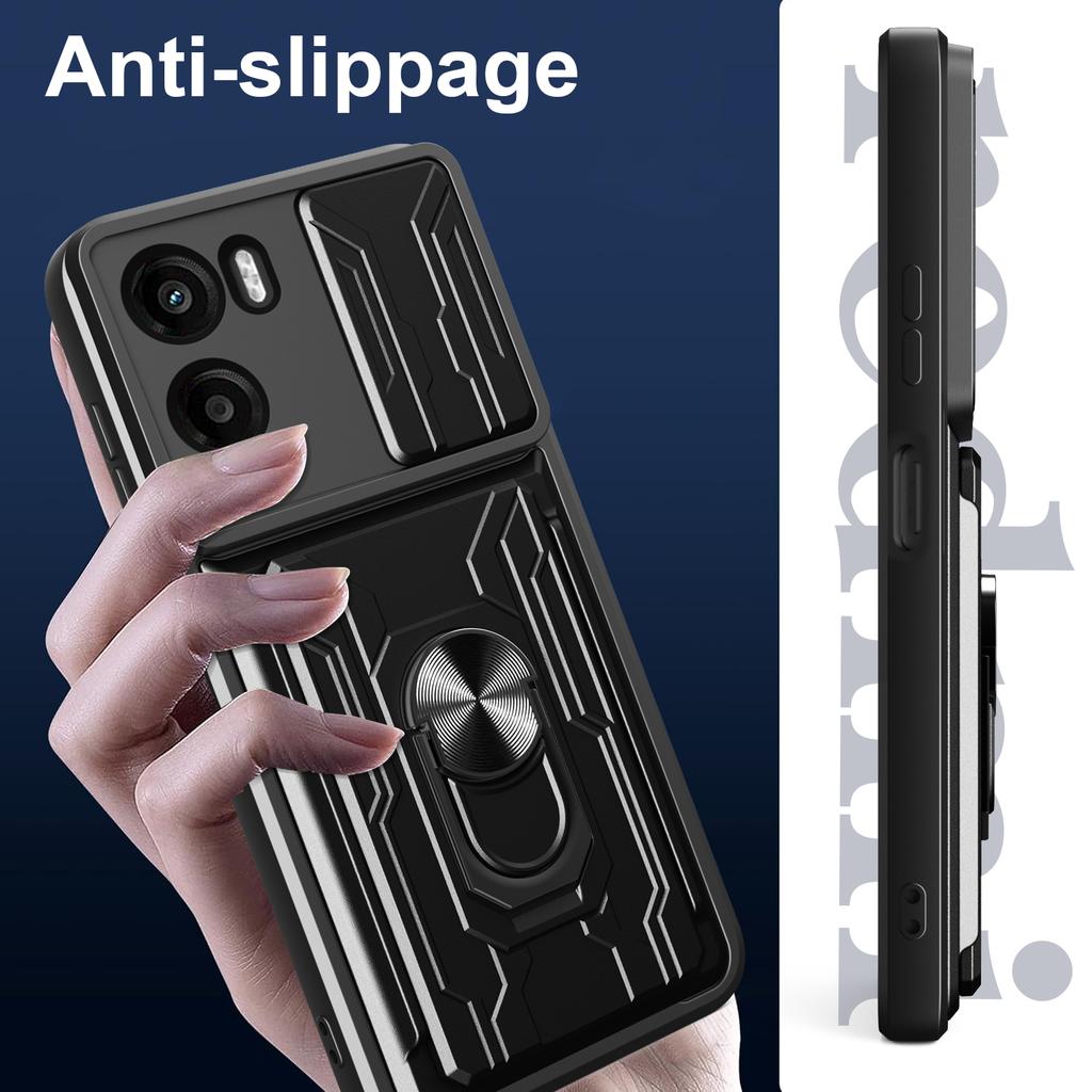 For Motorola Moto G05 4G Case PC+TPU Kickstand Phone Back Cover with Camera Slider