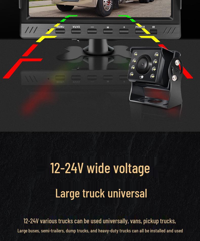Truck Reversing HD Night Vision Monitor with Dual/Quad Camera Recording System