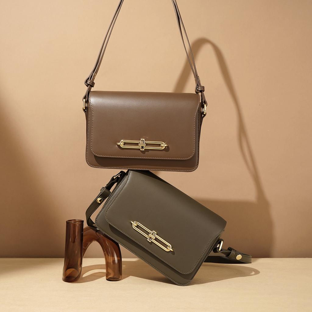 New High-end Exquisite Small Bag Fashion Lock Small Square Bag Versatile Shoulder Messenger Bag