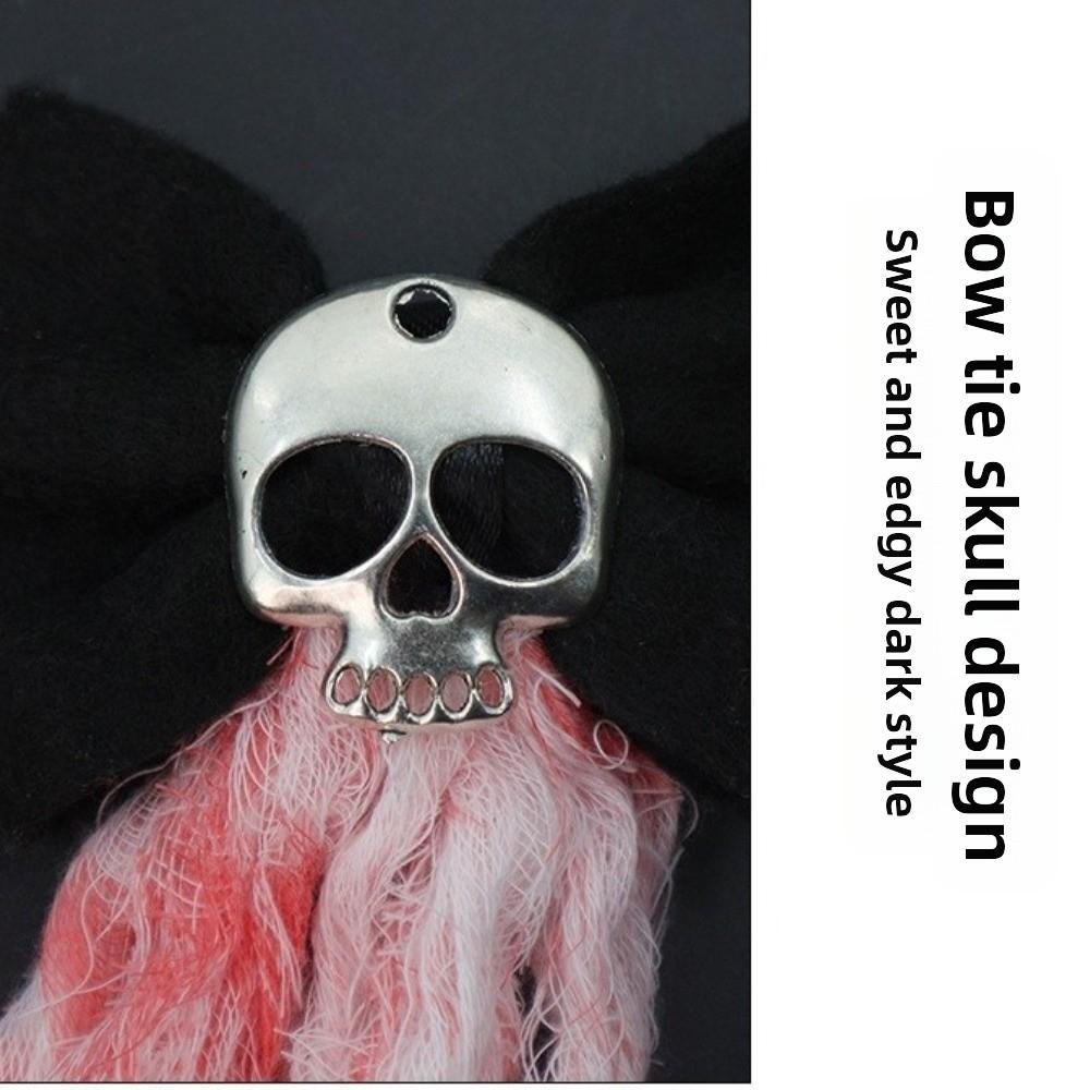 Rose Lace Hair Clip Bracelet Gothic Dark Skeleton Hand Rose Hairpin Retro Ghost Bride Set Dress Up