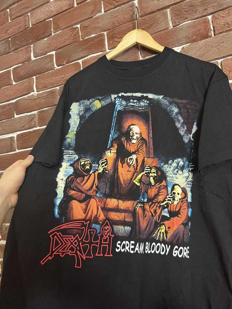 

Death Band Scream Bloody Gore Метал Альбом Футболка Унисекс Хлопковая Футболка 2XL