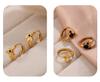 INS Style 18K Gold-Plated French Zirconia Earrings: Butterfly & Rabbit Design for Women - Lightweight, Colorfast, High-End Feel