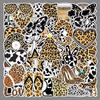 Leopard Print Cartoon Waterproof Stickers for Journals, Notebooks, and Water Cups (50 Sheets)