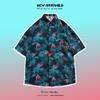 Men’s Hong Kong Style Retro Floral Short Sleeve Shirt - Hawaiian Design, Rebellious, Versatile, Loose-Fit, Summer Wear, Perfect for Couples.