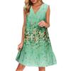 Women's Casual Fashion Breathable V-neck Vest With Pockets Floral Holiday Dress