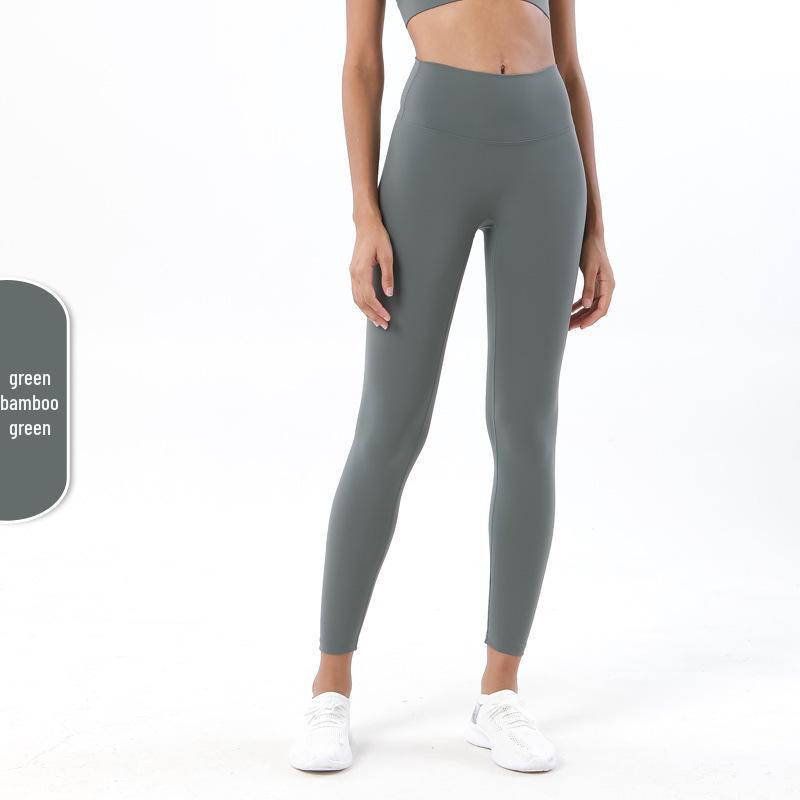 Pantaloni da Yoga da Donna a Vita Alta, Effetto Solleva Glutei Color Pesca - Senza Cuciture Visibili, Sensazione Nuda