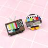 Retro TV No Signal Icon Brooch Badge