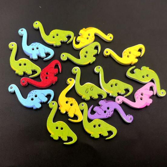50 sztuk Cute Cartoon Dinosaur album do scrapbookingu diy drewniane guziki torby ubrania do szycia wystrój