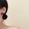 Retro Burgundy Bowknot Stud Earrings - Niche, Sweet, and High-End for Autumn/Winter 2025