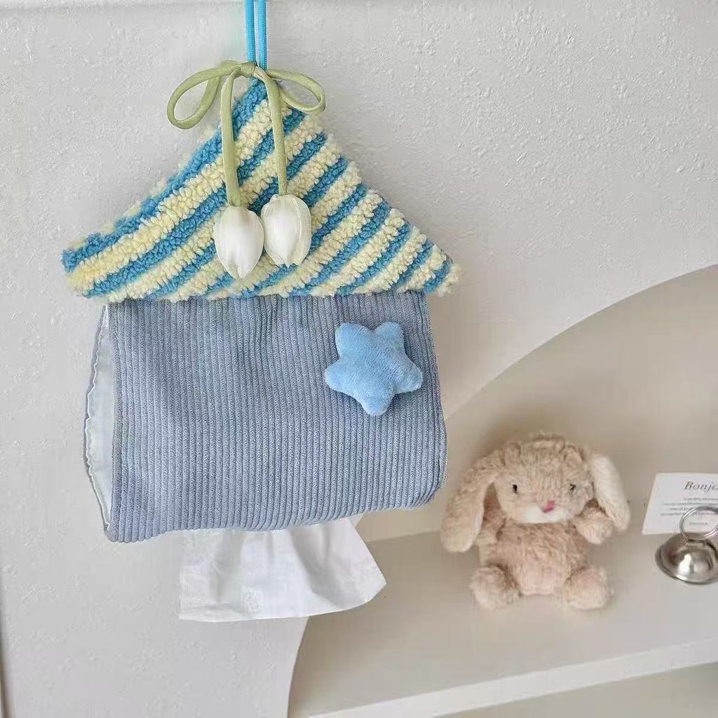 Star House Tissue Organizer With Velvet Material For Home Kitchen And Bathroom Use