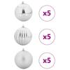 XL Christmas Ornament Set 15 pcs Silver Plastic