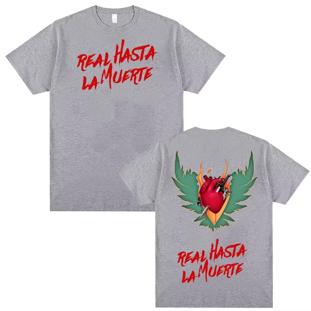 Anuel AA Rhlm 2 Real Hasta La Muerte Print T Shirt Men Women Vintage Pop Music Tshirt Springsummer pure Cotton Streetwear