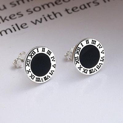 925 Silver 925 Earrings Black Moon Roma E023 Sterling Silver Earrings
