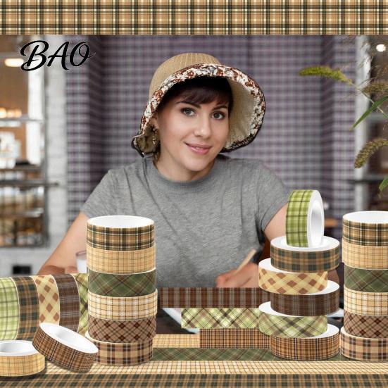 Planer-Sticker 12 Stück Verschiedene Muster Washi Masking Tapes, Dekoratives Japanisches Papierband, 15 mm Bastelband Breit zum Verpacken für Scrapbooking-Tagebücher