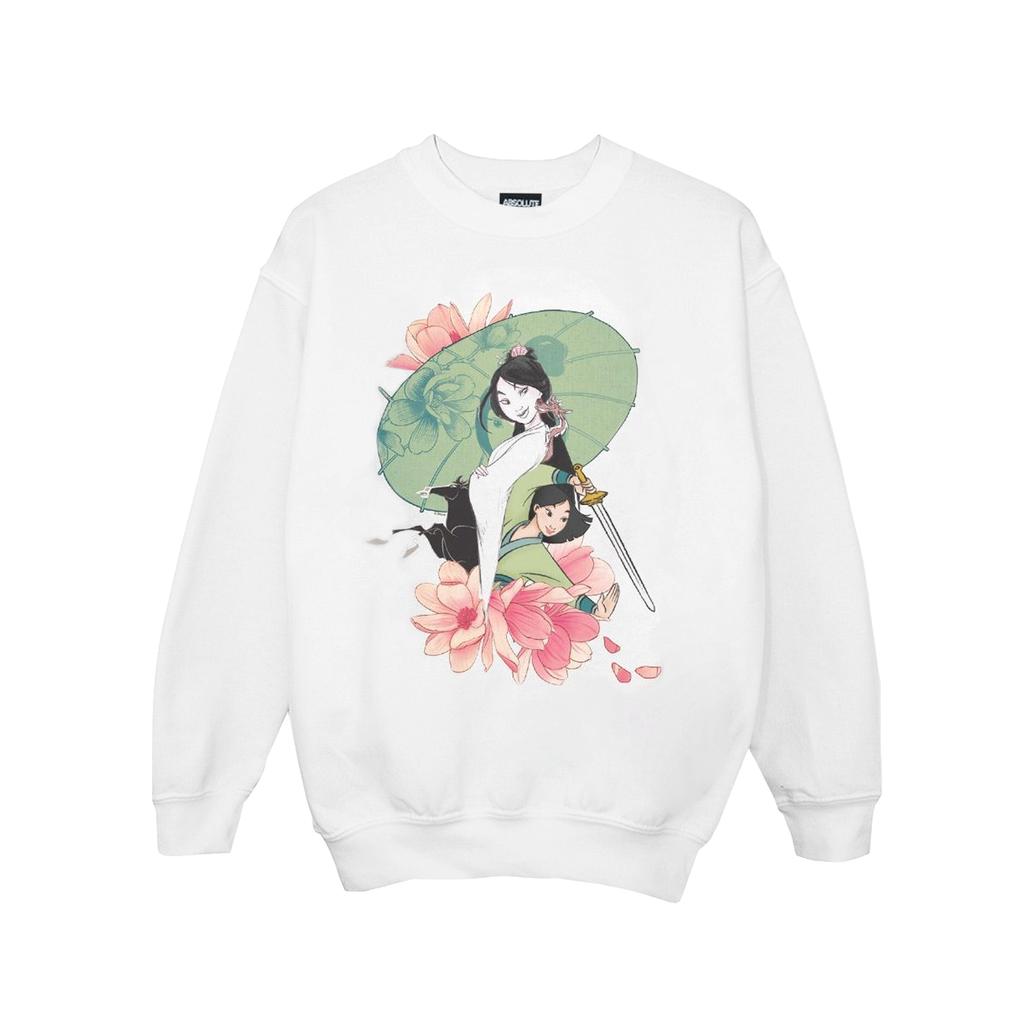 Disney Girls Mulan Magnolia Collage Sweatshirt