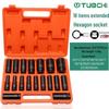 18-Piece Long Hex Socket & Air Wrench Set for Auto Repair