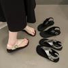 Fairy toe sandals girl 2025 summer new fashion casual flat toe buckle with cool slippers