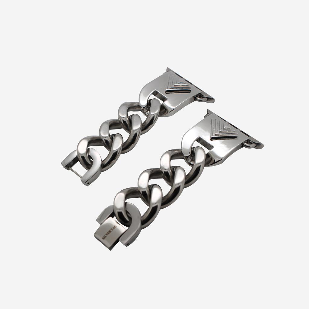 Silbeotaegeu Apple Watch Strap Nast-St1502Dc Apple Watch Chain Metal Silver Strap