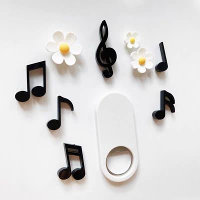 6 Stück Personalisierte und lustige Schwarz-Weiß-Musiknoten-Kühlschrankmagnete Niedliche kreative Kühlschrank-Po-Nachricht Magnet Dekorativ