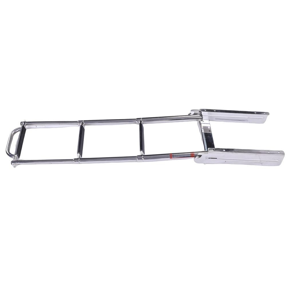 3 Step Boat Ladder Stainless Steel Under Platform Slide Mount Marine Telescoping Ladder for Pontoon Boat