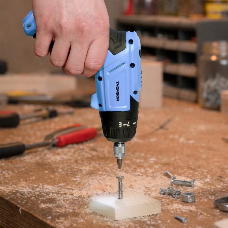 Thomson - Vio Screwdriv - Visseuse Sans Fil 4v - Mallette De Transport - Poignée Rotative - 16 Embouts