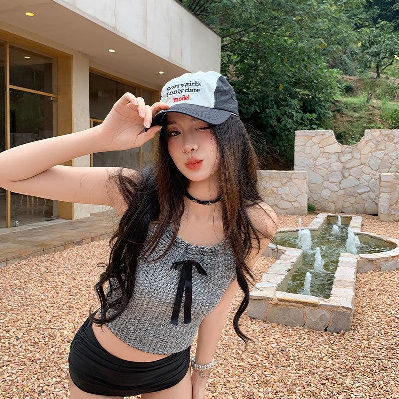 Korean version of bikini swimsuit women's 1011 new sexy slim backless neck high-sense split swimsuit women