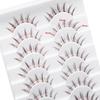 Spiky Brown False Eyelashes Clear Band Fake Eyelashes 10 Pairs Manga Lashes  Women