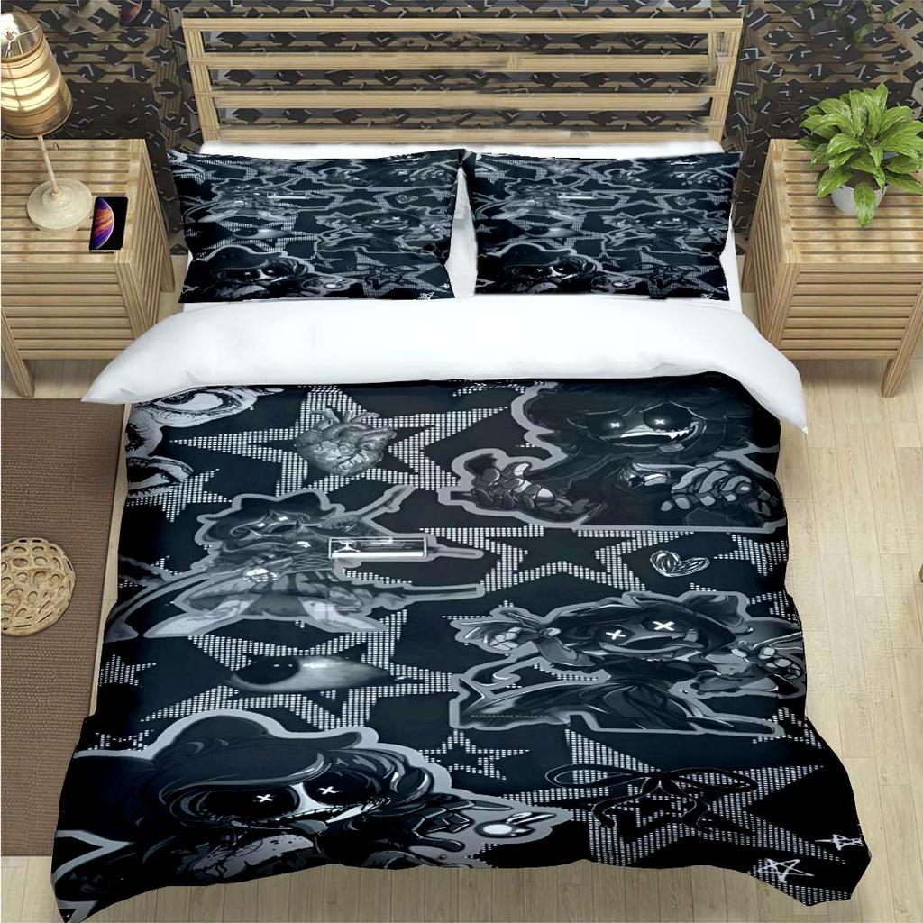 Comforter Fashion Cartoon Murder Drone Print Bedding Set Comforter Bed Youth Kids Girl Boys Luxury Birthday Gift