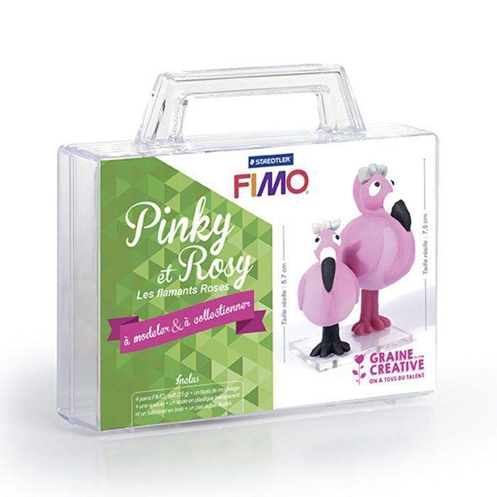 Coffret pâte polymère Ma première figurine - Pinky et Rosy les flamants roses