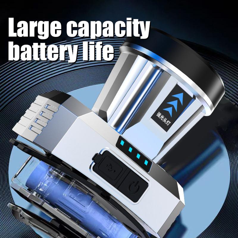 Powerful LED Headlamp Rechargeable High-power Headlights High Brightness Emergency Charging Outdoor Head Flashlight Fishing Lamp