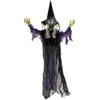 183cm Halloween Decoration Hanging Halloween Witch with LED Lights, Sound Function, Adjustable Arms, Mouth