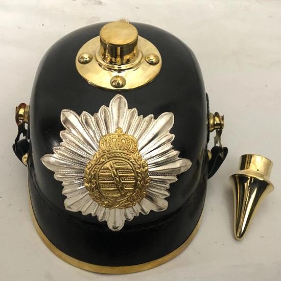 Deutscher Preußischer Pickelhaube Helm, Kaiserlicher Offiziershelm Tragbar für Erwachsenen-LARP, Cosplay-Reenactment-Rüstung