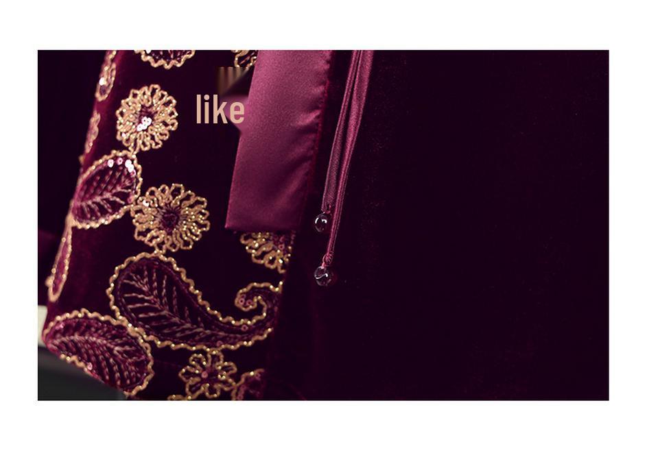 Elegant Gold Velvet Long-Sleeve Top for Middle-Aged and Elderly Women - Spring/Autumn 2026 Collection