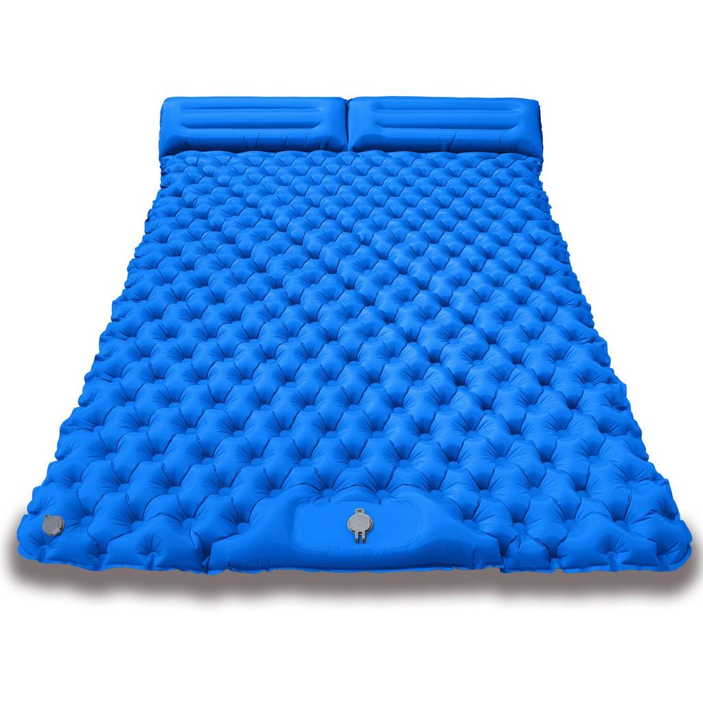 Double Foot-Pumped Inflatable Cushion Camping Sleeping & Nap Mat Widened Outdoor Moisture-Proof Nylon Lightweight