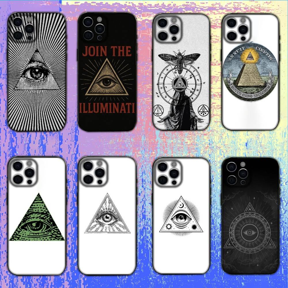 I-Illuminati Phone Case For iPhone17,16,15,14,13,12 Plus,Max Soft Silicone Black Cover