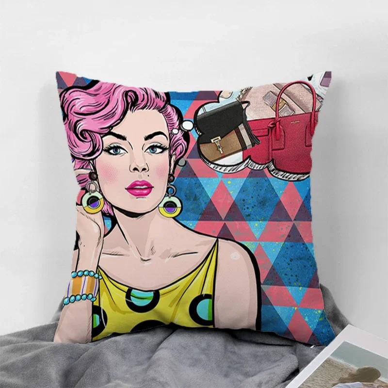 Pop Art Kissenbezüge für 45x45 Kissen Dekorative Sofakissenbezüge 60x60 Kissenbezug 40x40 Paarkissen Kissenbezüge 50x50