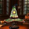Stained Glass Witch Hat Lamp, Spooky Fun Handmade Hat Shape Lights, Nightstand Night Light With Mystical Charm