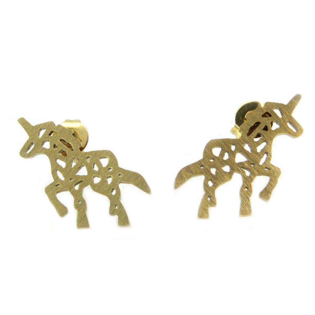 7bis [P5639] - Gold 'Unicorn' Steel Craft Buckles - 20x10 Mm