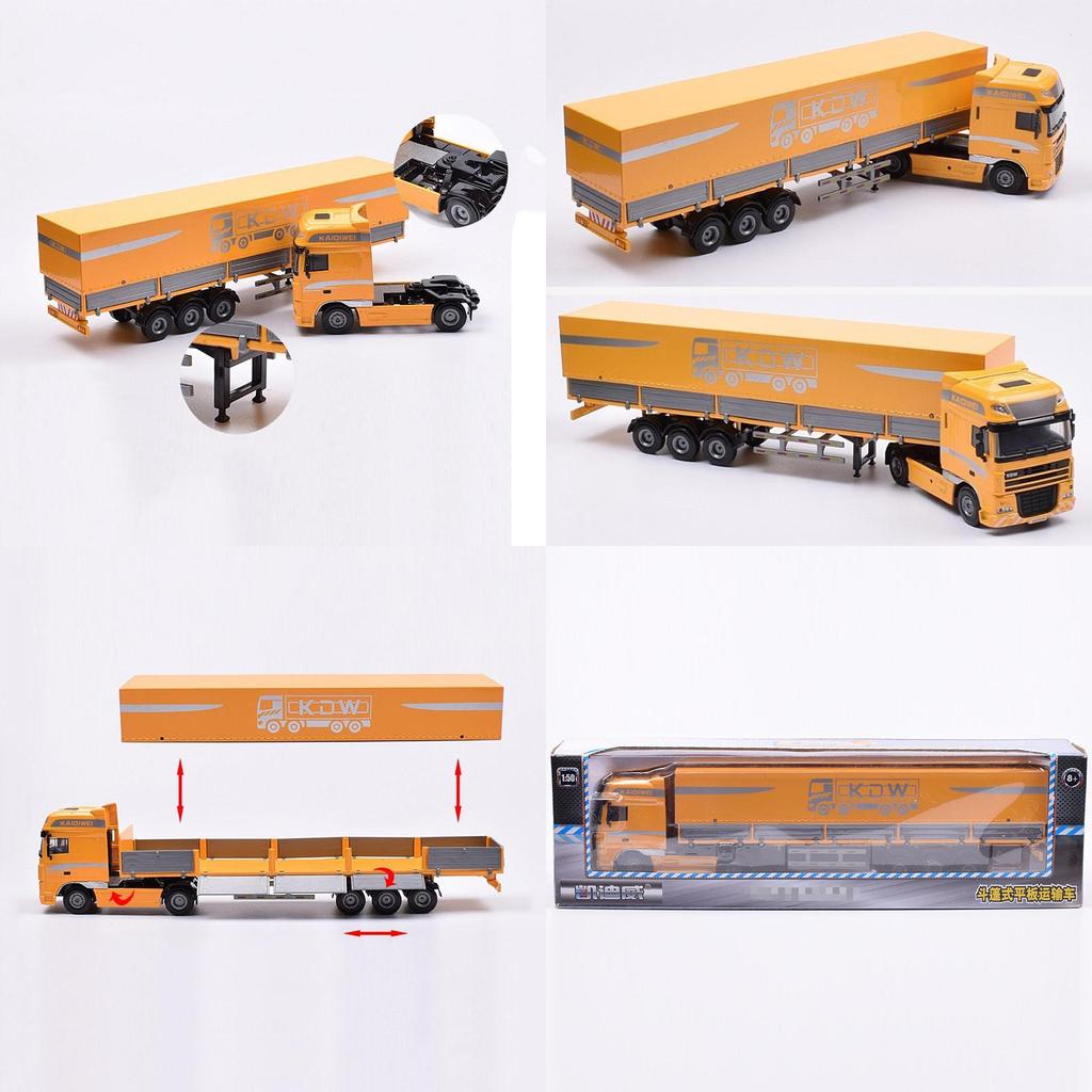 Stunning 150 Scale Diecast Alloy Transporter Truck For Kids Open-top Kdw Model