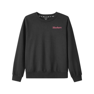 Sports Casual Commuting Warm Fashion Versatile Letter Round Neck Long Sleeve Sweatshirt Women Sweatshirt Carbon-Black L324W050-0018