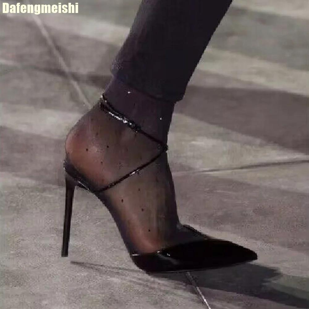 

Fashion Pointed Toe Summer Women Sandals Sexy Cross Strap One-Strap Stiletto High Heels 2025 New Shallow Slingback Fashion Sandals 34