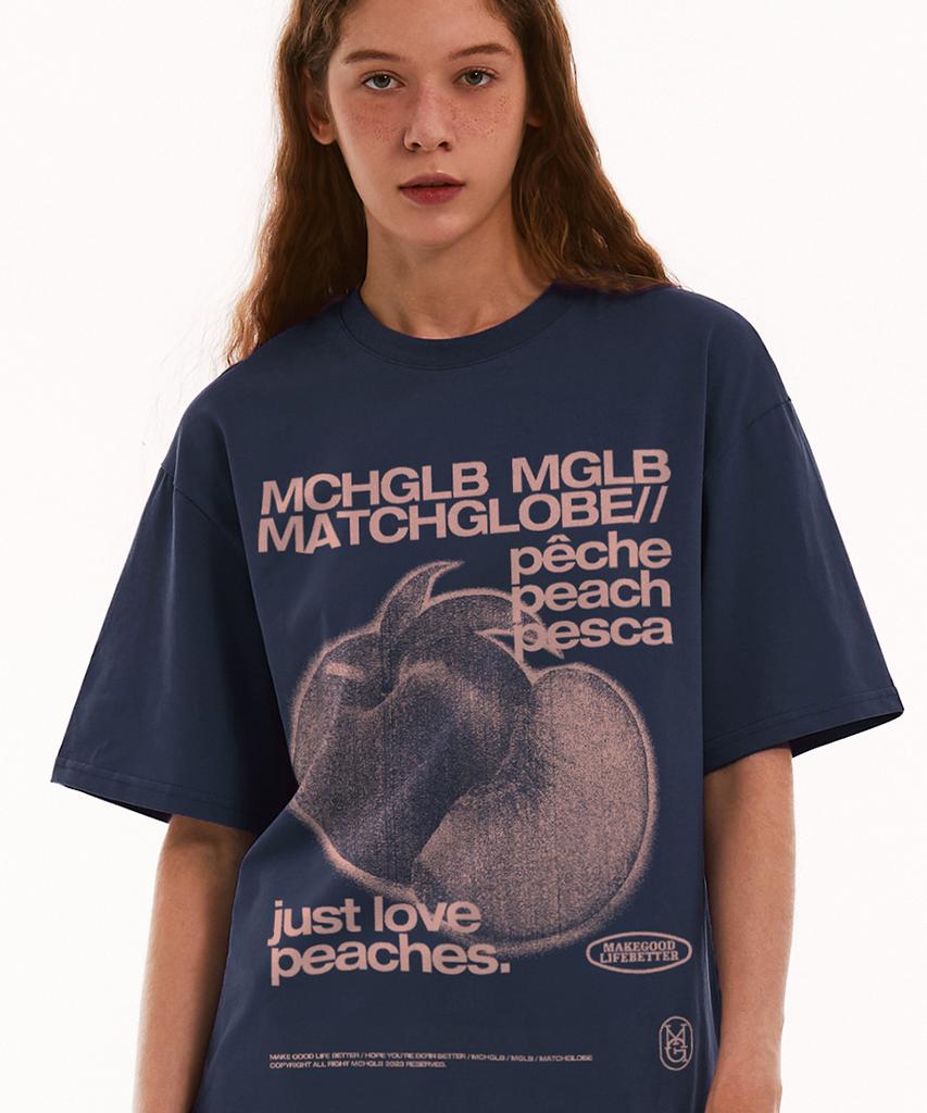 MATCHGLOBE Peaches Oversized Tee (Navy)