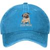 Vintage Washed Distressed Adjustable Pug Mom Dog Womens Denim Baseball Cap Mom Trucker Hat Cap for Women Unisex