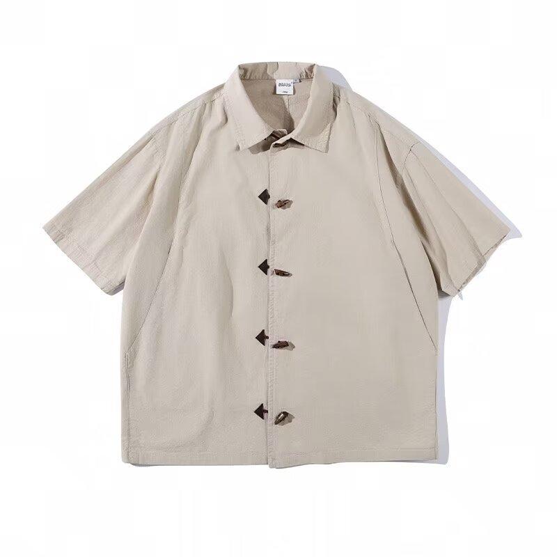 

Футболка-поло с коротким рукавом и отложным воротником, мужская модная летняя футболка, корейская версия, облегающая, трендовая, универсальная футболка, топ 2XL хаки