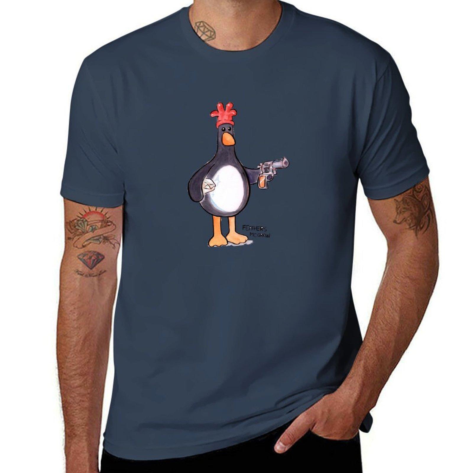 Feathers Mcgraw a Feathers Mcgraw a Feathers Mcgraw Футболка аниме футболка кавайная одежда винтажная одежда мужская одежда больших размеров S