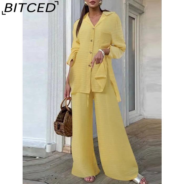 

BITCED Осенний женский модный топ, женские брюки с леопардовым принтом, повседневный свободный костюм XXXXXL жёлтый