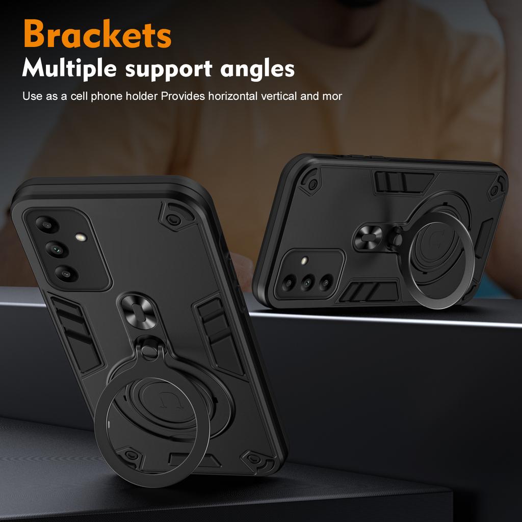 360 ° Rotating Metal Car Bracket Ring Reverse Magsafe Magnetic Armor Phone Case For Samsung Galaxy A36 A55 A54 A15 A14 A05 A05S