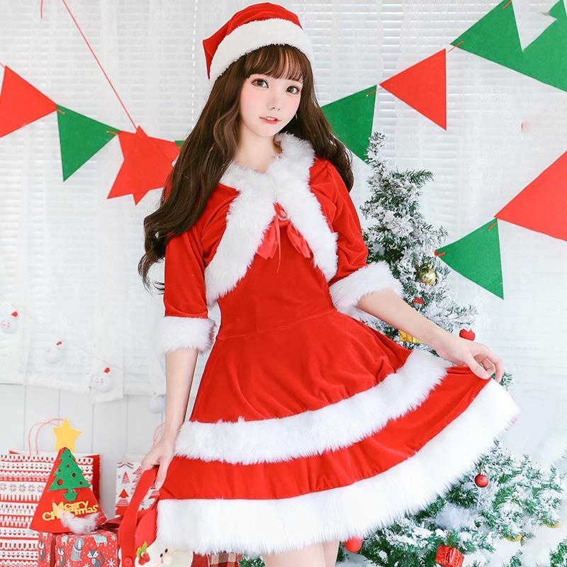 Cute Cute Christmas Costume Christmas Costume Santa Claus Dress Up Dress Up Party Play Soft Girl Dress
