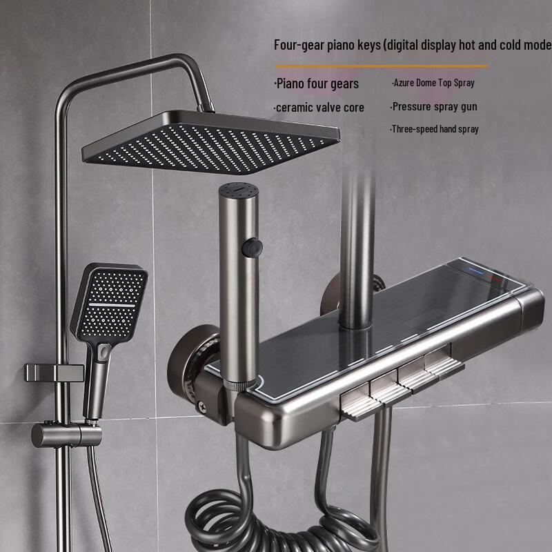 Gunmetal Grey Digital Shower Faucet Set